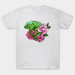 Chameleon with Roses T-Shirt